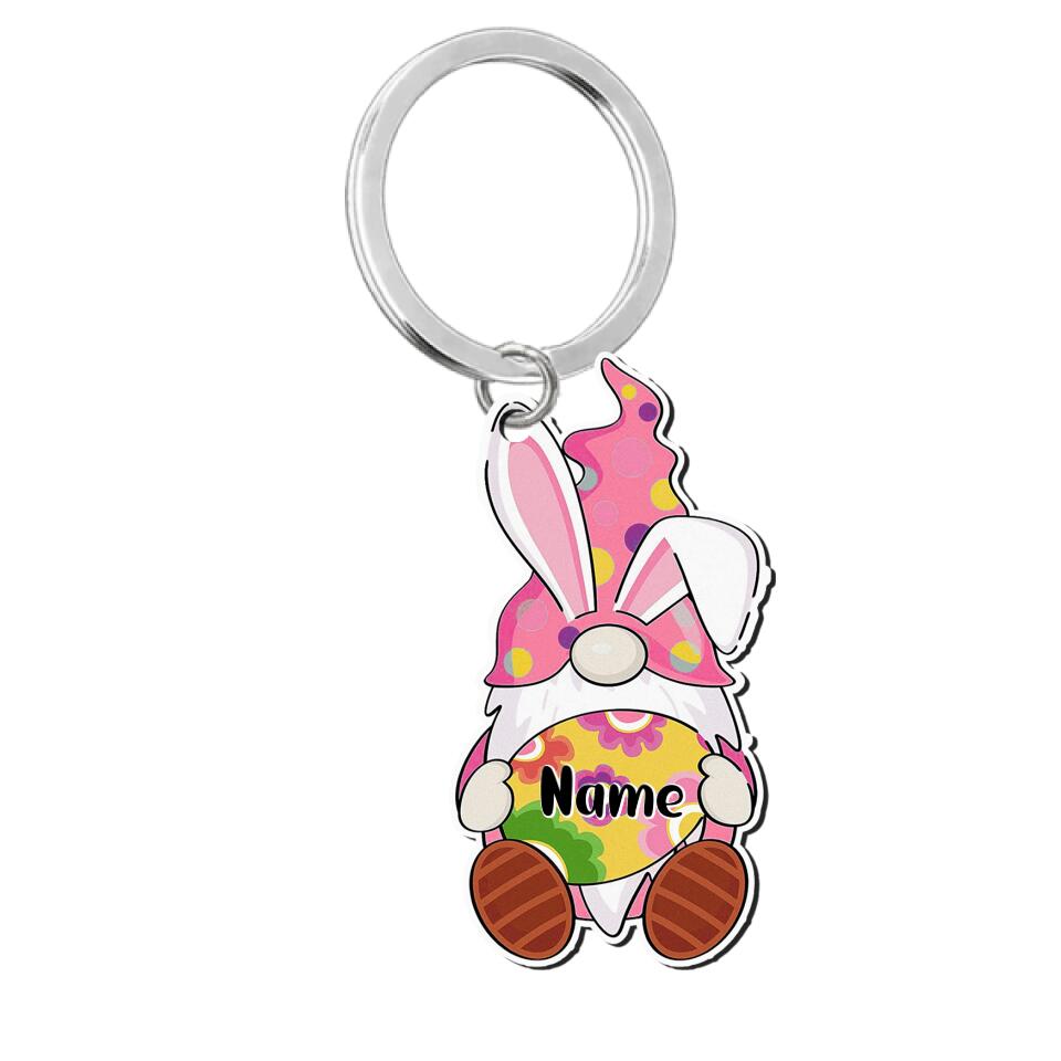 Personalized Couple elvess Bunny Custom Name Wooden Keychain