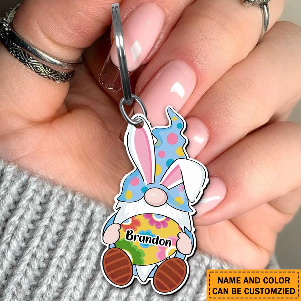 Personalized Couple elvess Bunny Custom Name Wooden Keychain