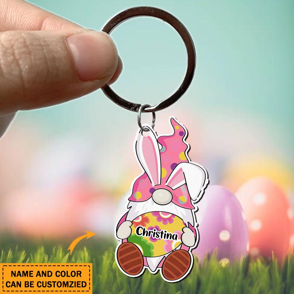 Personalized Couple elvess Bunny Custom Name Wooden Keychain